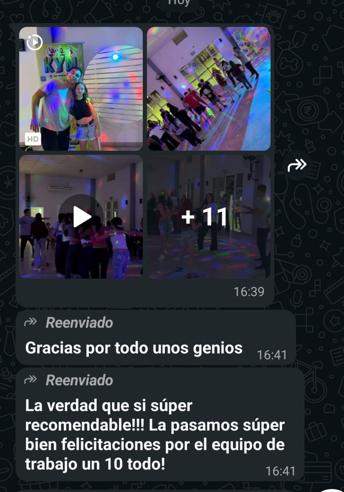 Testimonio con fotos del cumpleaños compartidas por una familia