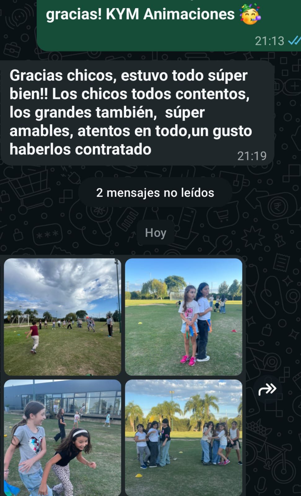 Fotos y testimonio de una familia sobre la animación